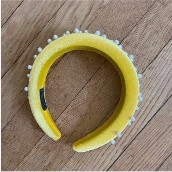 Yellow Headband with Pearls Pearl Headband - Picture 5 of 7